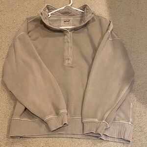 NWOT Aerie Oh Snap! Tan Sweatshirt stone harbor Small